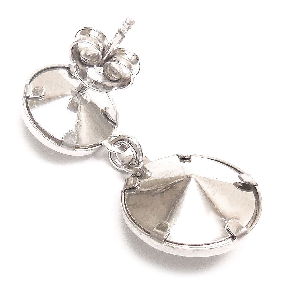 entiere アンティエーレ ピアス ダングル クリスタルガラス シルバー925 ロジウムメッキ スタッド式 キャッチ式 両耳用 レディース