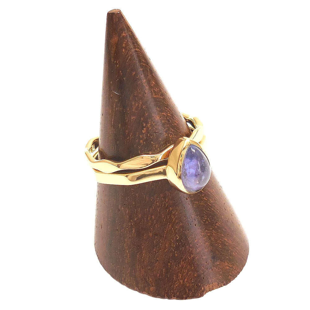 entiere アンティエーレ セットリング スタックリング 3連 タンザナイト ティアドロップ 15号 シルバー925 18金メッキ レディース 15号