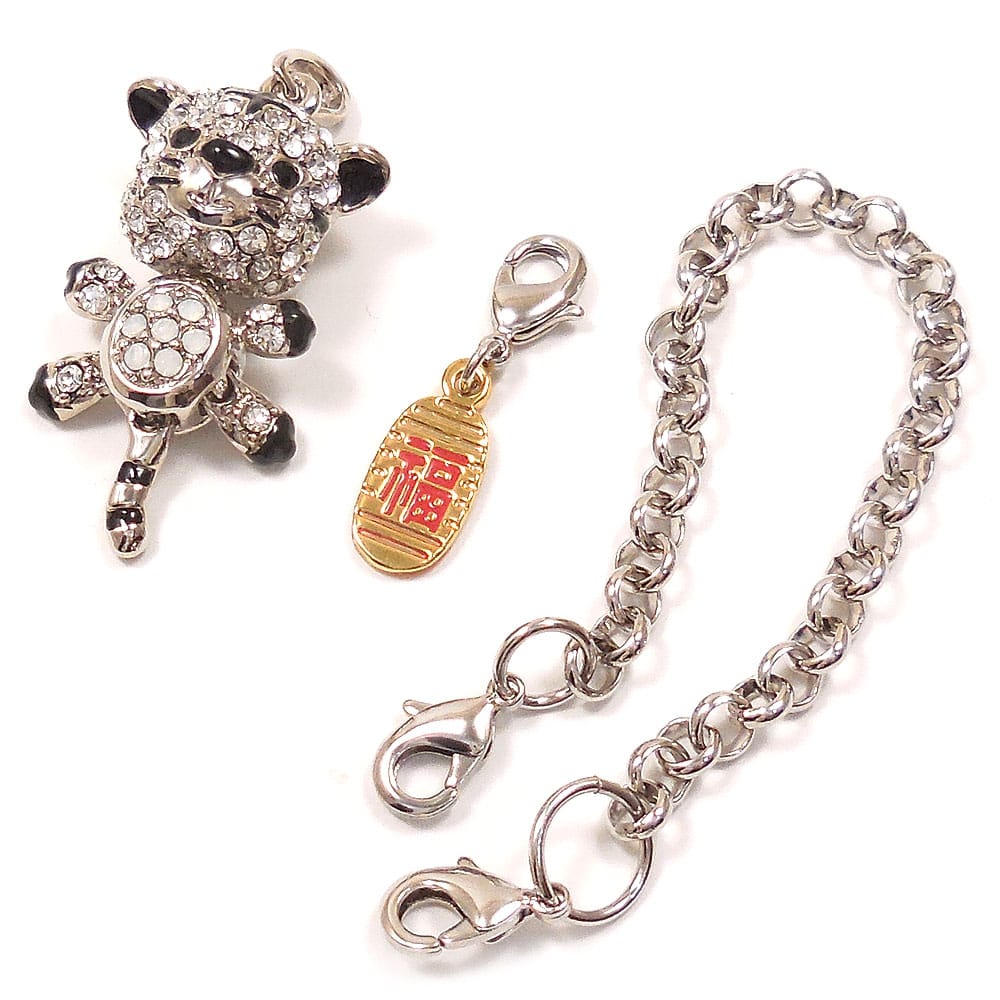entiere アンティエーレ キラキラ チャーム バッグチャーム 虎 寅 トラ シルバーカラー シルバーカラー