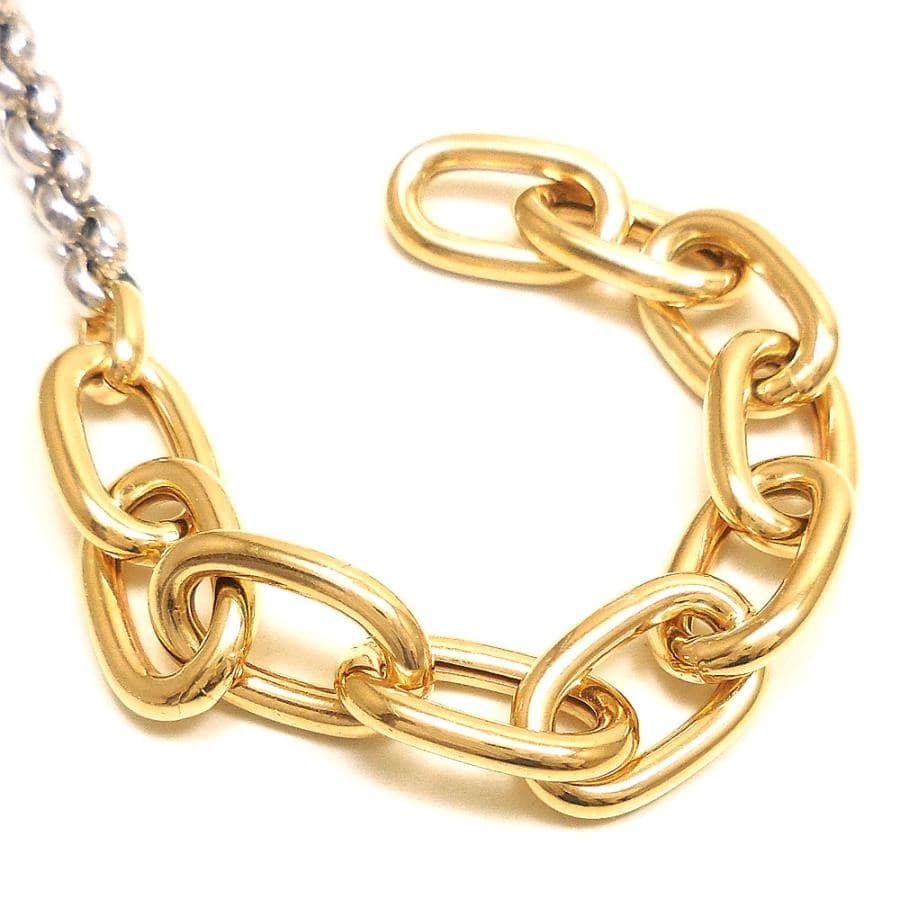 entiere アンティエーレ ネックレス マンテル トグルクラスプ Tバー バイカラー 45cm レディース シルバー925