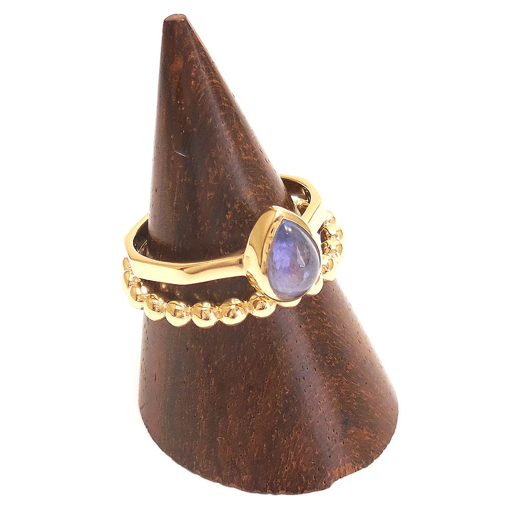 entiere アンティエーレ セットリング スタックリング 3連 タンザナイト ティアドロップ 15号 シルバー925 18金メッキ レディース 15号