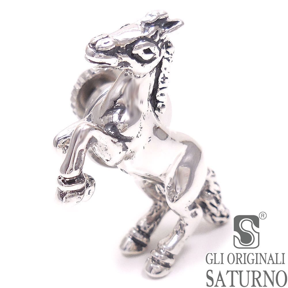 SATURNO サツルノ ピンブローチ ラペルピン 馬 シルバー925 イタリア製 メンズ レディース