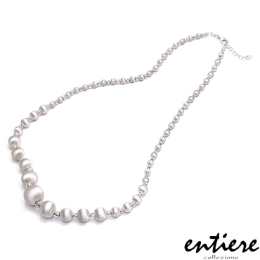 entiere アンティエーレ ネックレス サテン風ボール シルバー925 ロジウムメッキ レディース