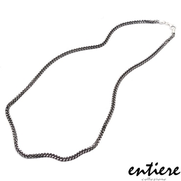 entiere アンティエーレ ネックレス 50cm 幅3mm ダブルキヘイチェーン シルバー925 ブラックルテニウムメッキ レディース メンズ