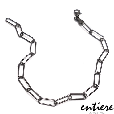 entiere アンティエーレ ブレスレット 20cm フリーサイズ クリップチェーン シルバー925 ブラックルテニウムメッキ レディース メンズ