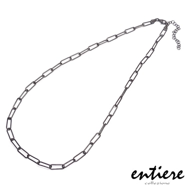 entiere アンティエーレ ネックレス 45＋5cm クリップチェーン シルバー925 ブラックルテニウムメッキ レディース メンズ