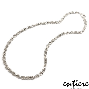 entiere アンティエーレ ネックレス パイプロープ風チェーン 45cm シルバー925 ロジウムメッキ レディース