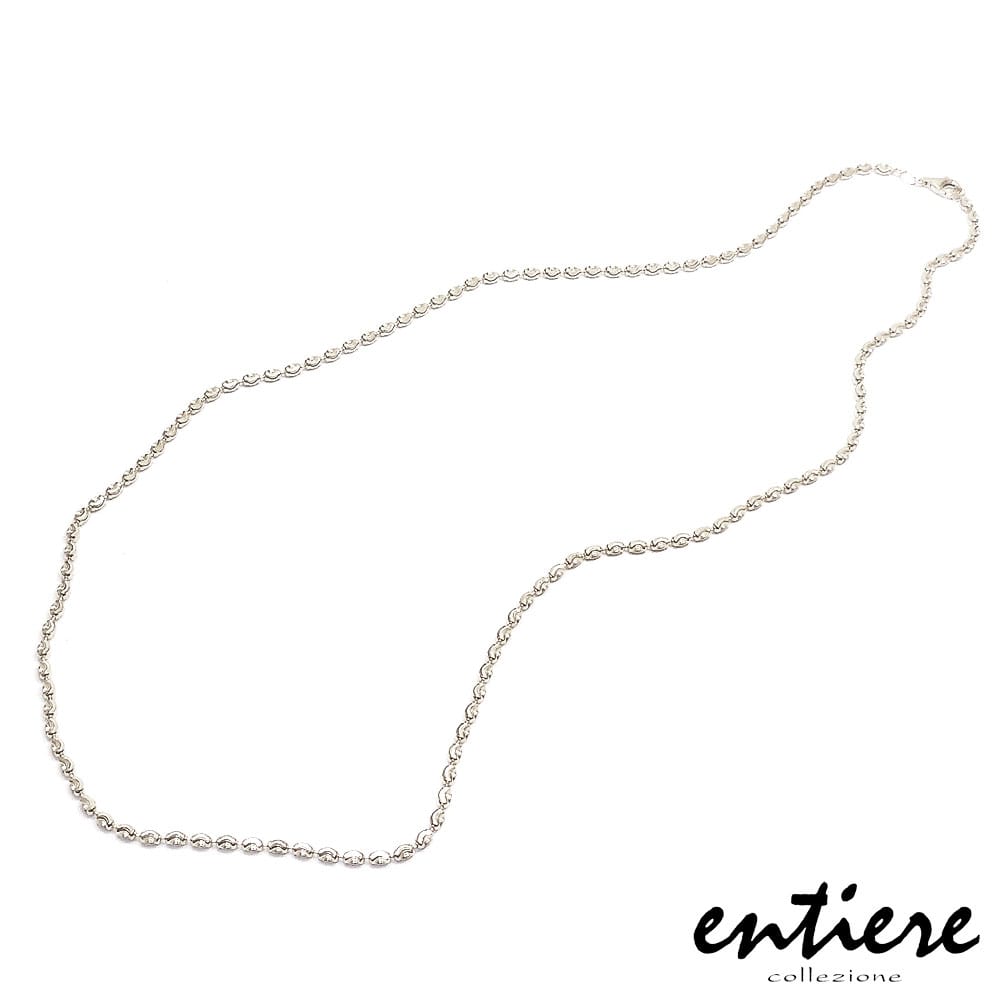 entiere アンティエーレ ロングネックレス オーバルカットボールチェーン シルバー925 ロジウムメッキ レディース