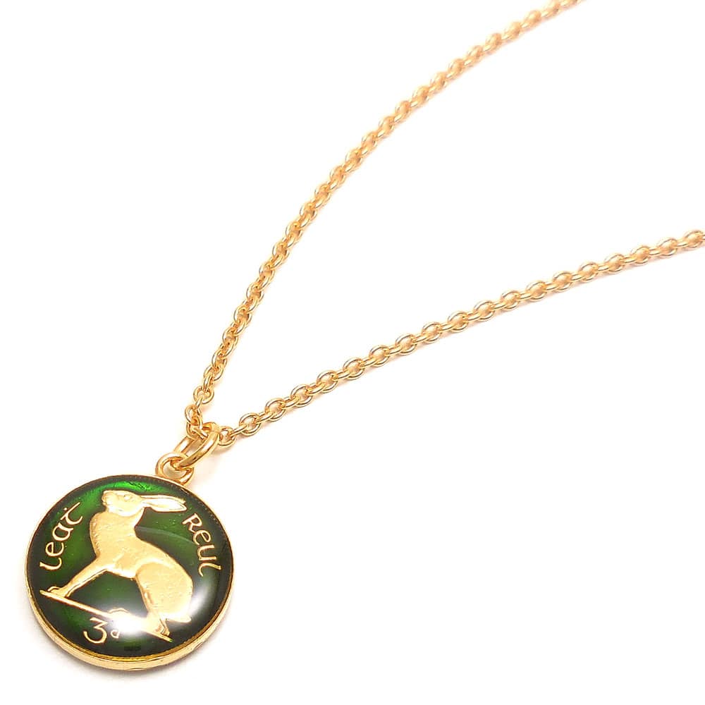 ネックレス ペンダント レディース 3ペンスコイン ゴールドカラー