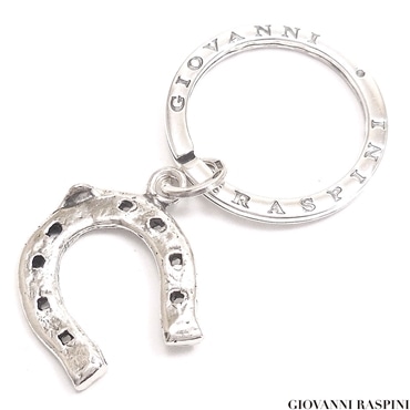 GIOVANNI RASPINI ジョバンニ・ラスピーニ キーリング キーホルダー 馬蹄 大 シルバー925 いぶし銀