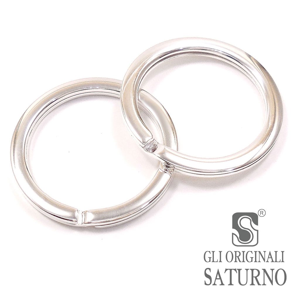 SATURNO サツルノ ペア キーホルダー キーリング シルバー925 イタリア製 名入れ メッセージ 刻印
