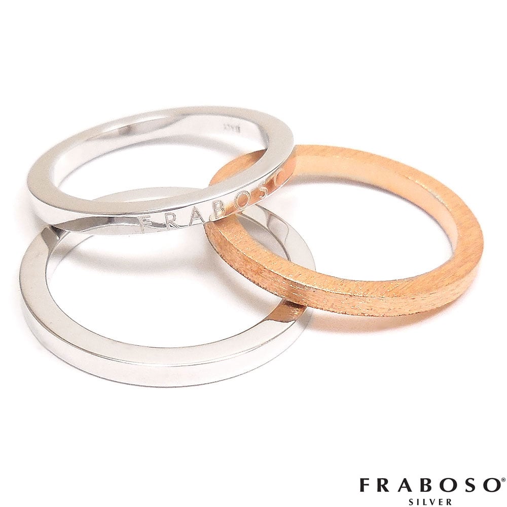 FRABOSO フラボッソ セットリング スタックリング 11号 シルバー925 ロジウム・ピンクゴールドメッキ レディース