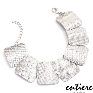 entiere アンティエーレ ブレスレット プレート スクエア 18+5cm シルバー925 ロジウムメッキ レディース