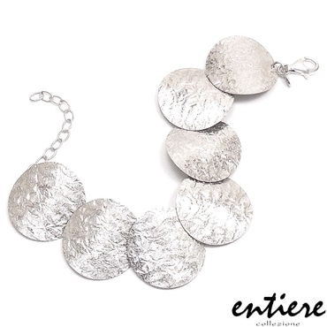 entiere アンティエーレ ブレスレット プレート ラウンド 18+5cm シルバー925 ロジウムメッキ レディース