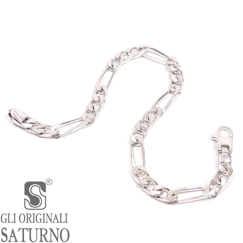 SATURNO サツルノ ブレスレット シルバー925 フィガロチェーン メンズ 18cm 4mm幅