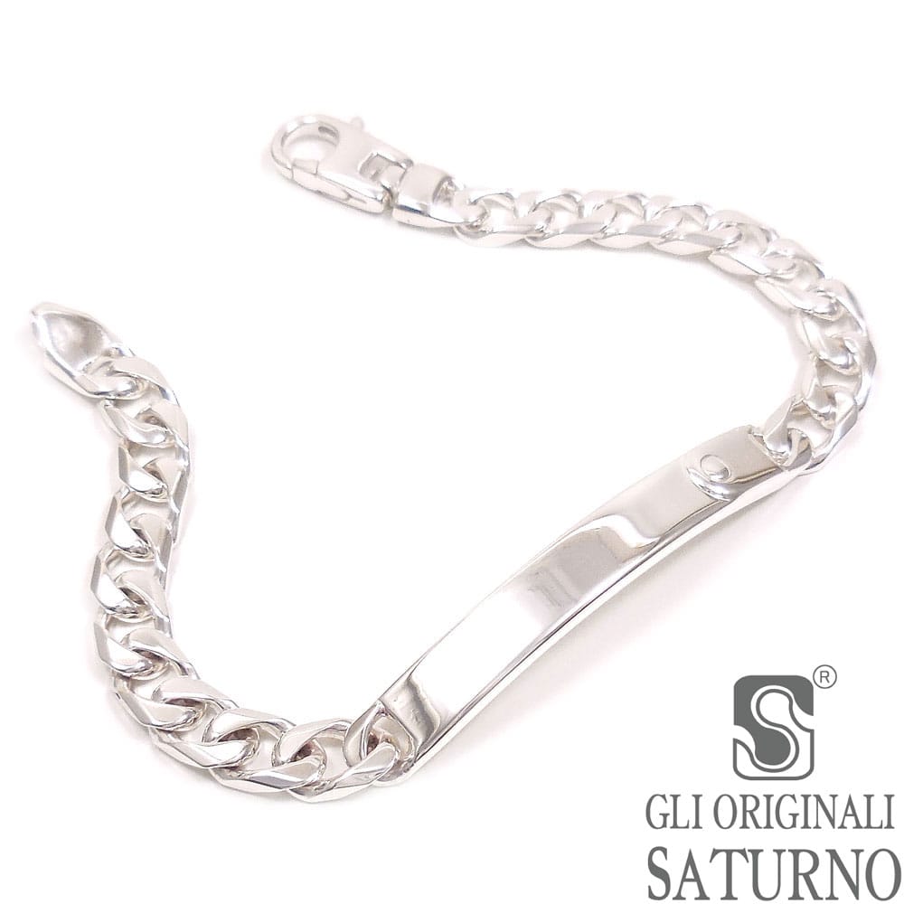 SATURNO サツルノ ブレスレット シルバー925 プレート付きキヘイチェーン メンズ 21cm