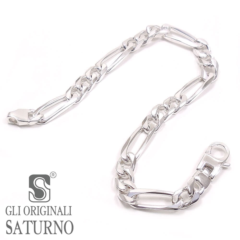 SATURNO サツルノ ブレスレット シルバー925 フィガロチェーン メンズ 20cm 5.5mm幅