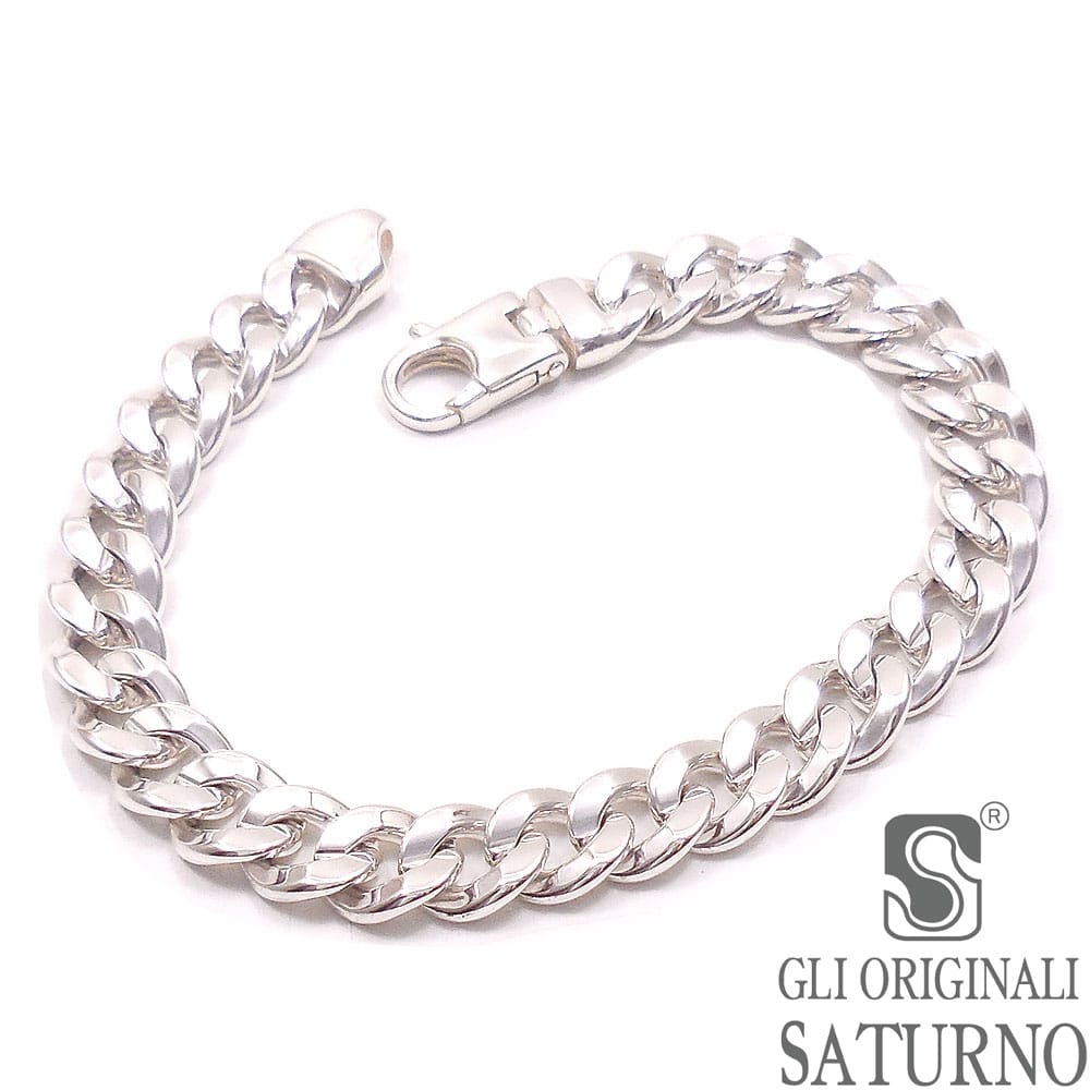 SATURNO サツルノ ブレスレット シルバー925 丸型キヘイチェーン メンズ 20cm 9mm幅