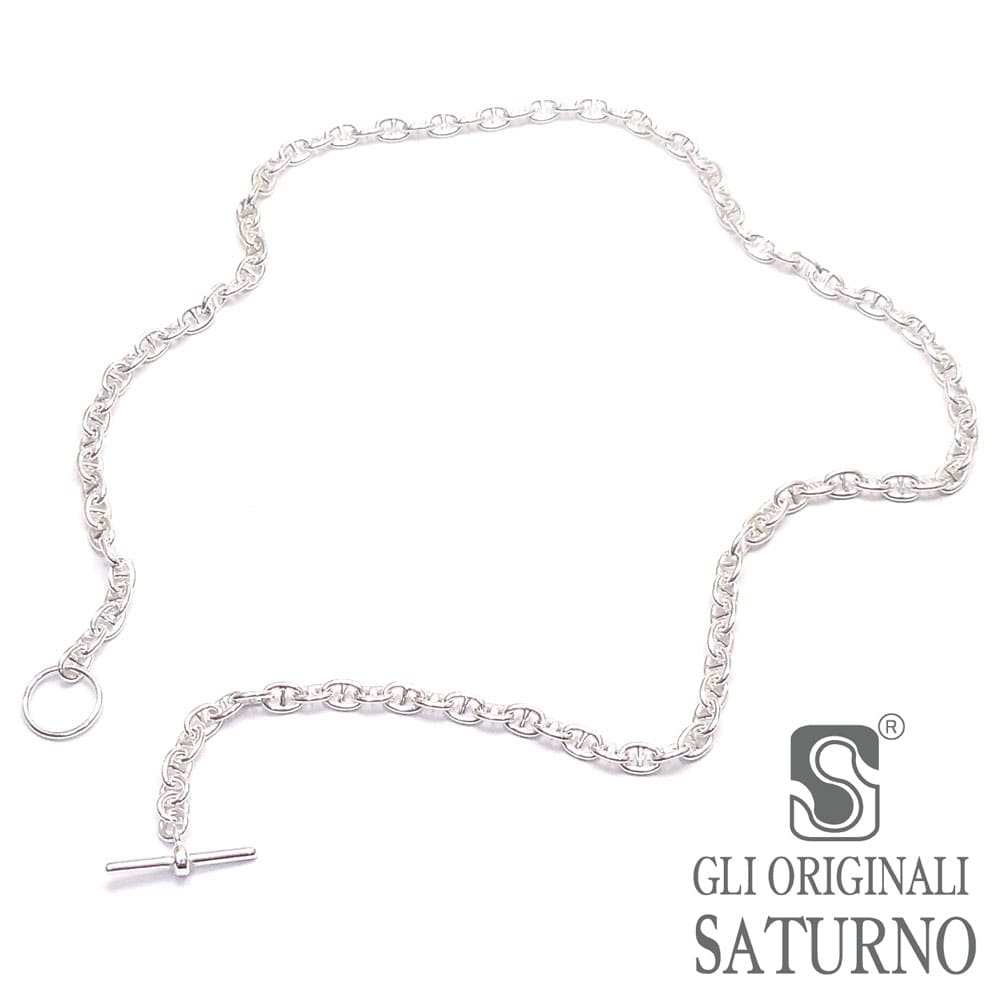 SATURNO サツルノ ネックレス マンテル トグルタイプ Tバー シルバー925 マリンチェーン レディース メンズ ジェンダーレス 50cm
