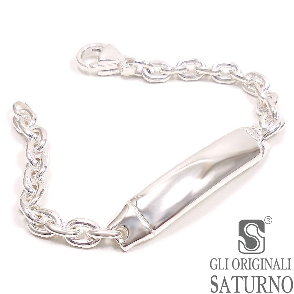 SATURNO サツルノ ブレスレット シルバー925 幅広プレート メンズ 18.5cm