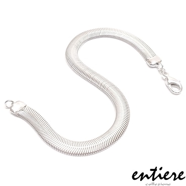 entiere アンティエーレ ブレスレット 平スネークチェーン 6mm幅 19cm シルバー925  メンズ