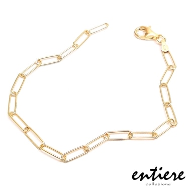 entiere アンティエーレ ブレスレット クリップチェーン 19cm シルバー925 18金メッキ レディース