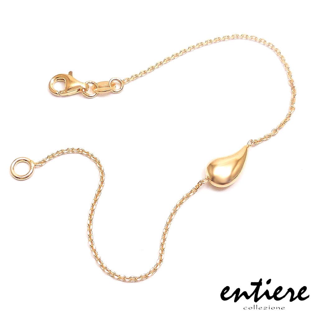 entiere アンティエーレ ブレスレット ティアドロップ 18cm シルバー925 18金メッキ