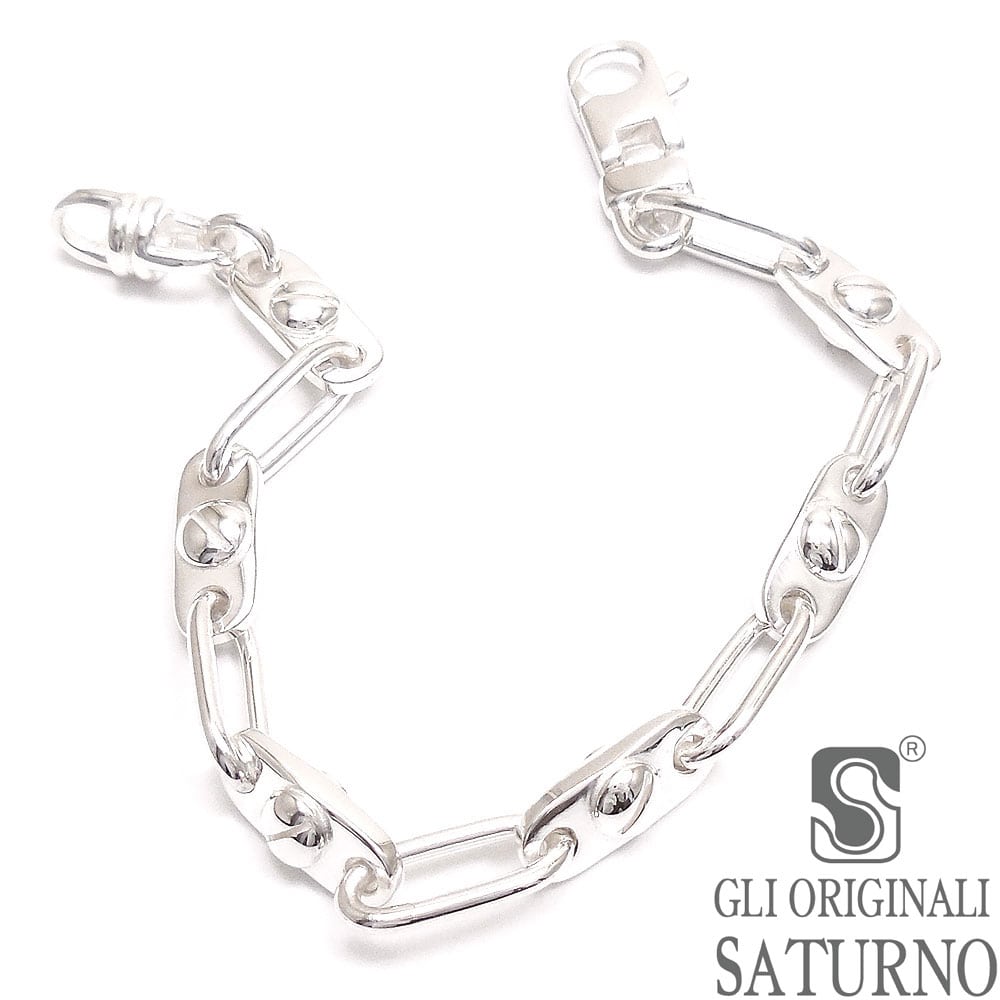 SATURNO サツルノ ブレスレット シルバー925 デザインチェーン メンズ 18.5cm