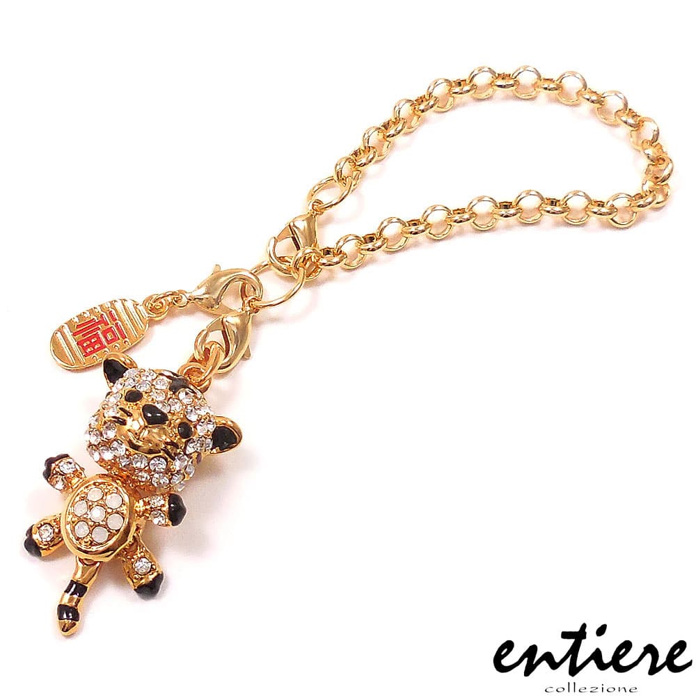entiere アンティエーレ キラキラ チャーム バッグチャーム 虎 寅 トラ ゴールドカラー