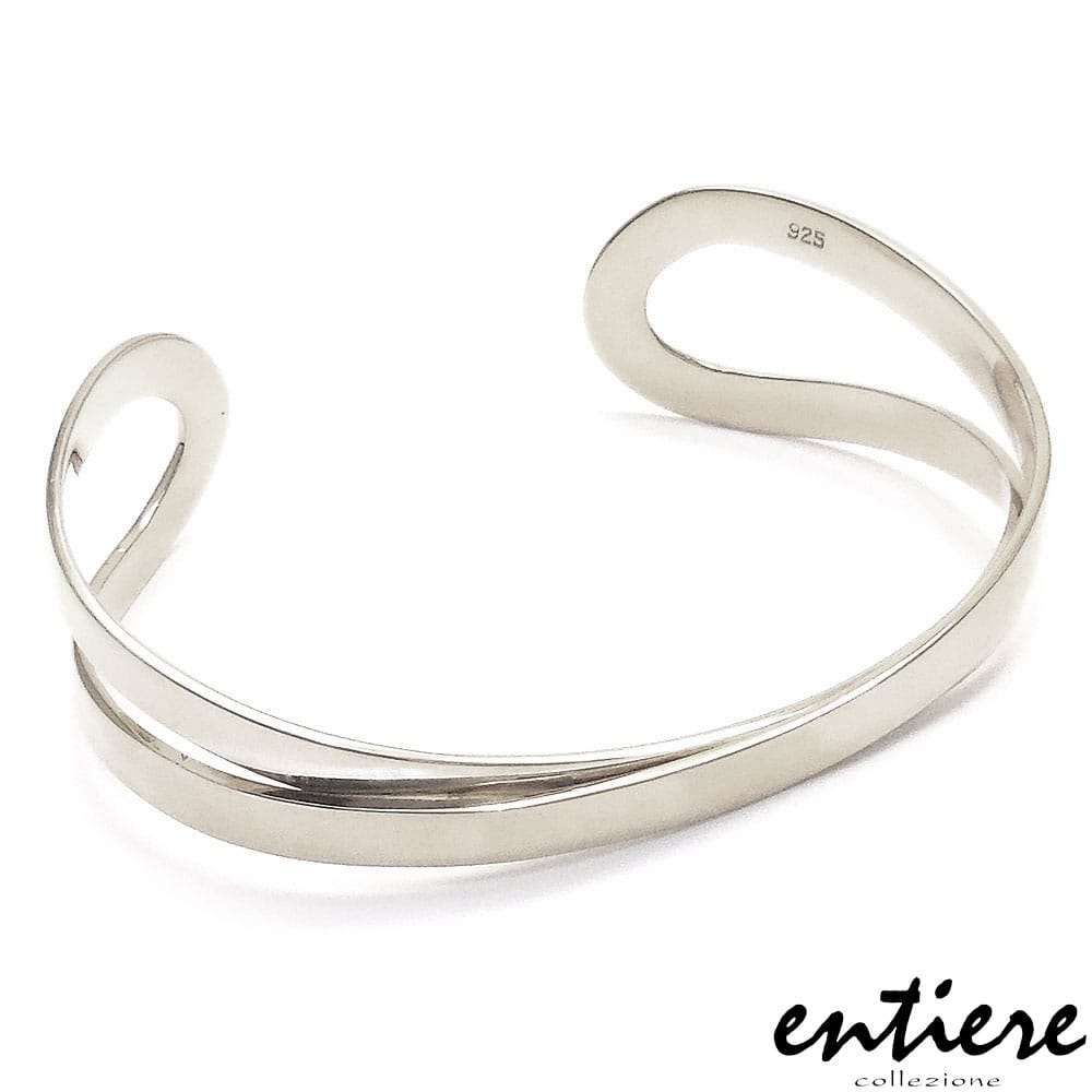 entiere アンティエーレ バングル レディース シルバー925 ロジウムメッキ クロスデザイン