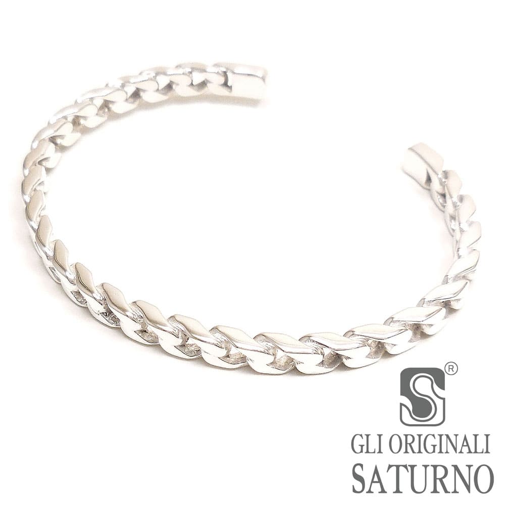 SATURNO サツルノ バングル シルバー925 喜平チェーンタイプ Mサイズ イタリア製 メンズ レディース ジェンダーレス