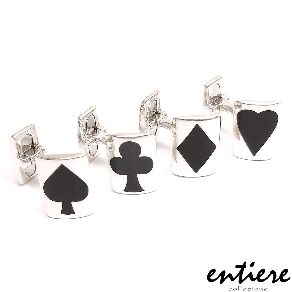 entiere アンティエーレ カフスボタン カフリンクス トランプのスート メンズ  シルバー925