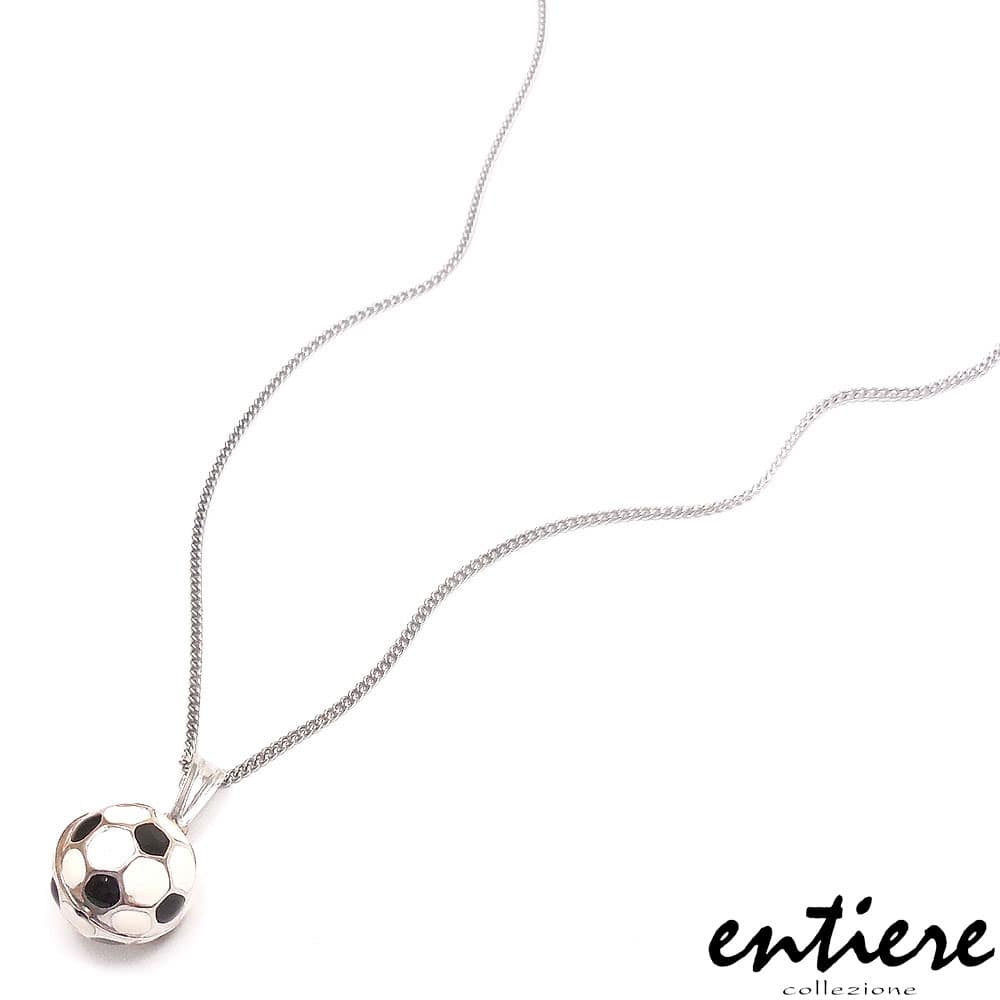 entiere アンティエーレ ペンダント ネックレス サッカーボール 45+5cm シルバー925 ロジウムメッキ レディース メンズ