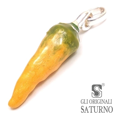 SATURNO サツルノ チャーム ペンダントトップ 黄唐辛子 トウガラシ シルバー925 エナメル彩色 メンズ レディース