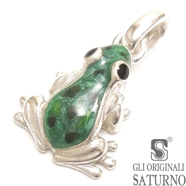 SATURNO サツルノ チャーム ペンダントトップ カエル 蛙 シルバー925 エナメル彩色 メンズ レディース