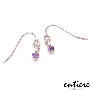 entiere アンティエーレ ピアス 誕生石 ハート 2月 アメジスト シルバー925 ロジウムメッキ レディース