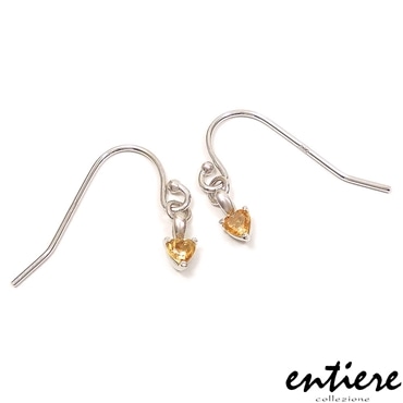 entiere アンティエーレ ピアス 誕生石 ハート 11月 シトリン シルバー925 ロジウムメッキ レディース