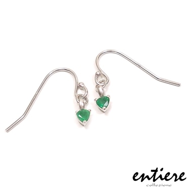 entiere アンティエーレ ピアス 誕生石 ハート 5月 エメラルド シルバー925 ロジウムメッキ レディース