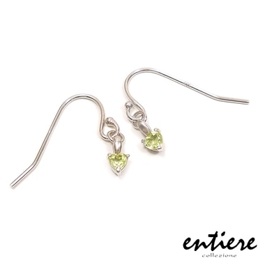 entiere アンティエーレ ピアス 誕生石 ハート 8月 ペリドット シルバー925 ロジウムメッキ レディース