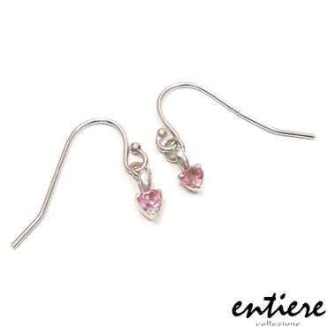 entiere アンティエーレ ピアス 誕生石 ハート 10月 ピンクトルマリン シルバー925 ロジウムメッキ レディース