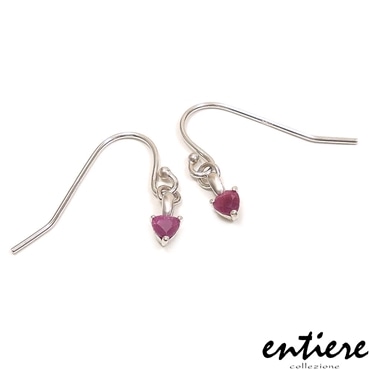 entiere アンティエーレ ピアス 誕生石 ハート 7月 ルビー シルバー925 ロジウムメッキ レディース