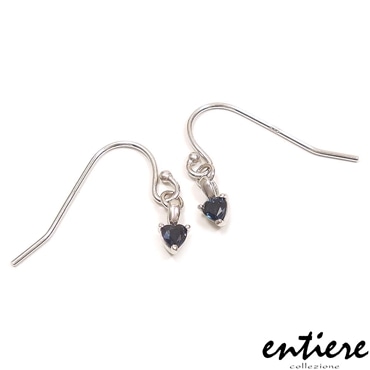 entiere アンティエーレ ピアス 誕生石 ハート 9月 サファイア シルバー925 ロジウムメッキ レディース