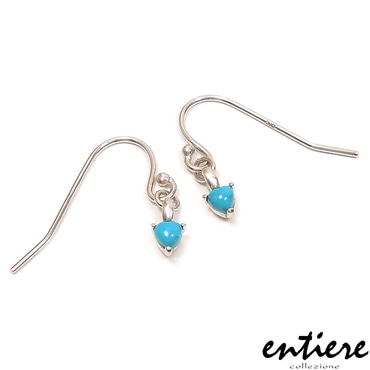 entiere アンティエーレ ピアス 誕生石 ハート 12月 ターコイズ(練り) シルバー925 ロジウムメッキ レディース