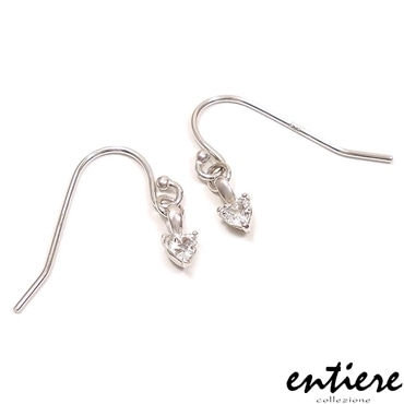 entiere アンティエーレ ピアス 誕生石 ハート 4月 ホワイトトパーズ(代替石) シルバー925 ロジウムメッキ レディース