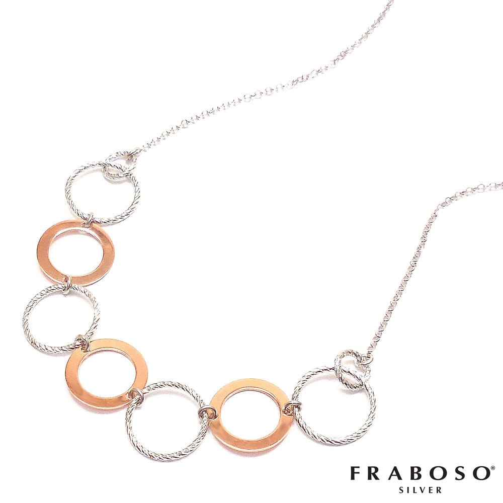 FRABOSO フラボッソ ネックレス サークルデザイン シルバー925 ロジウム・ピンクゴールドメッキ レディース