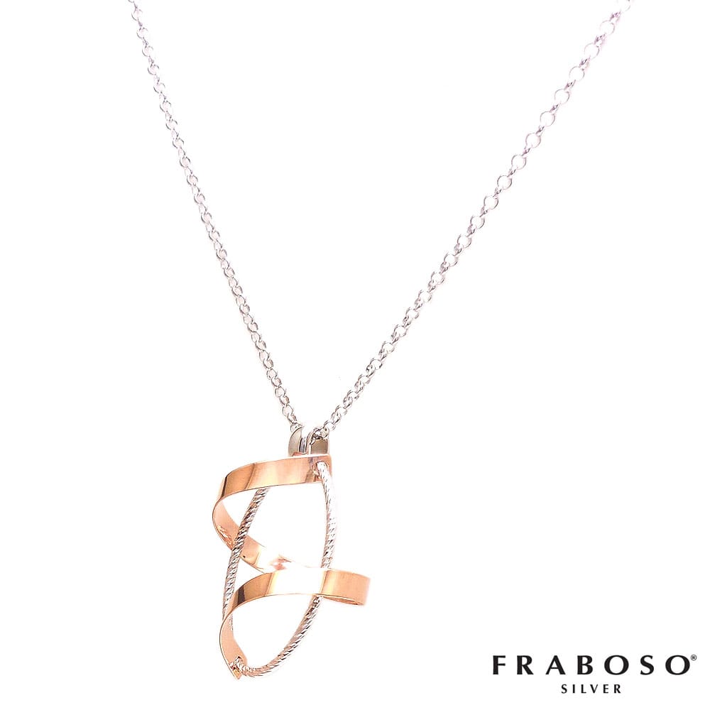 FRABOSO フラボッソ ペンダント ネックレス オーバルスパイラルデザイン シルバー925 ロジウム・ピンクゴールドメッキ レディース