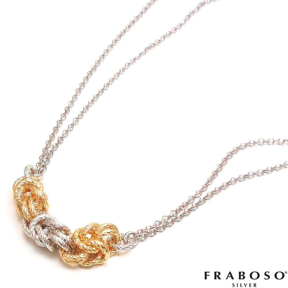 FRABOSO フラボッソ ネックレス ビザンチンチェーンデザイン シルバー925 ロジウム・18金メッキ レディース