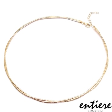 entiere アンティエーレ オメガネックレス ツイスト 2連 42＋5cm リバーシブル シルバー925 18金メッキ レディース