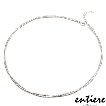 entiere アンティエーレ オメガネックレス ツイスト 2連 42＋5cm リバーシブル シルバー925 ロジウムメッキ レディース