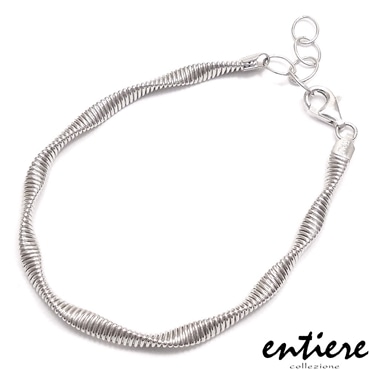 entiere アンティエーレ ブレスレット スパイラル ツイスト 17.5＋3cm シルバー925 ロジウムメッキ レディース